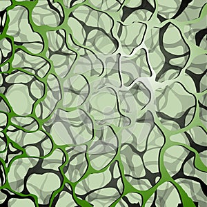 Abstract cellular, grid green pattern spatial structure with shadows